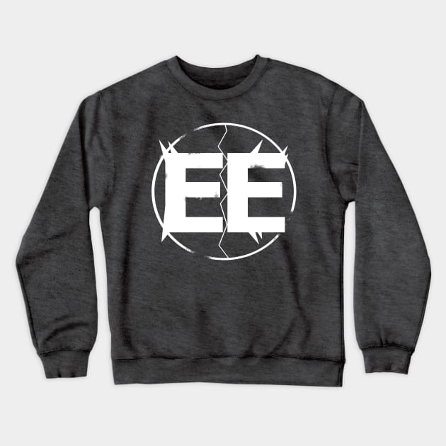 EXPLODING EARTHS E/E HERO LOGO - WHITE Crewneck Sweatshirt by Explodingearths